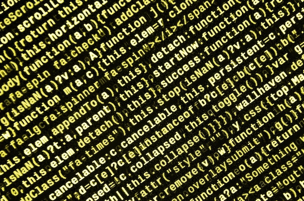 javascript code in text editor coding cyberspace concept screen of web developing code