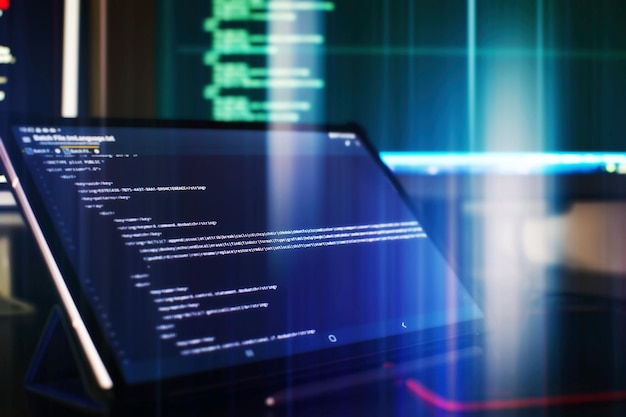 monitor closeup of function source code abstract it technology background software source code