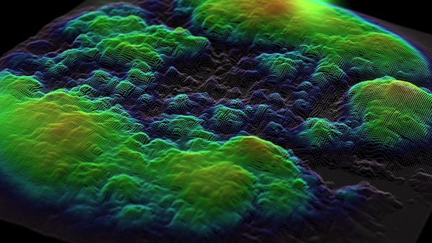 motion graph coloured waves grow and decrease changing colour