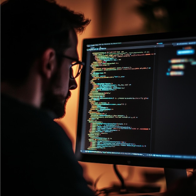 a programmer debugging code using a debugger tool with breakpoints and variable tracking