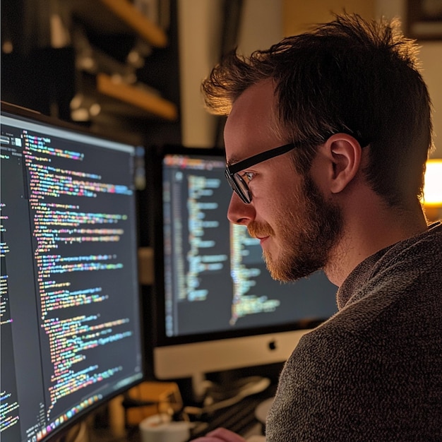 a programmer debugging code using a debugger tool with breakpoints and variable tracking