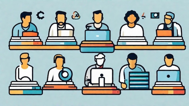 programmers and coding experts developing software