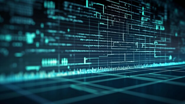 programming code abstract technical base of software developer and computer script generative ai