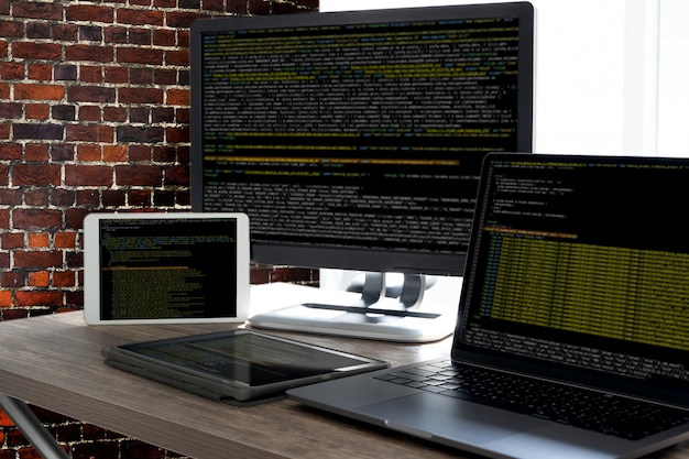 programming code abstract technology background developer programming and coding technology software developer and computer script
