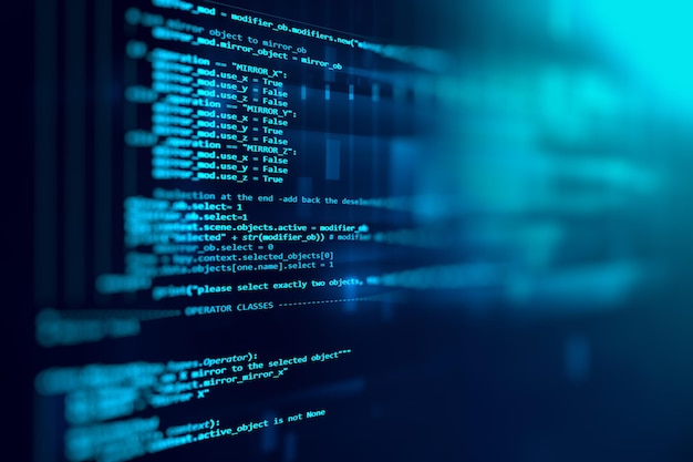programming code abstract technology background of software developer and computer script