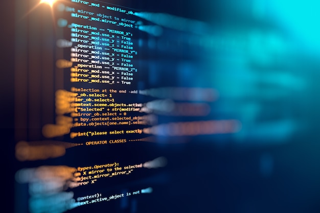 programming code abstract technology background of software developer and  computer script
