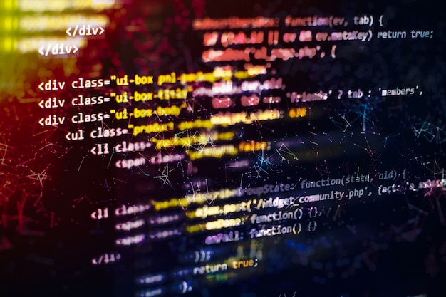 programming code abstract technology background of software developer and computer script