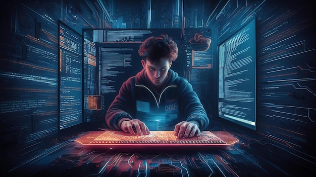 programming code abstract technology background of software developer and computer script