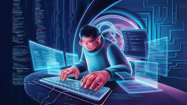 programming code abstract technology background of software developer and computer script