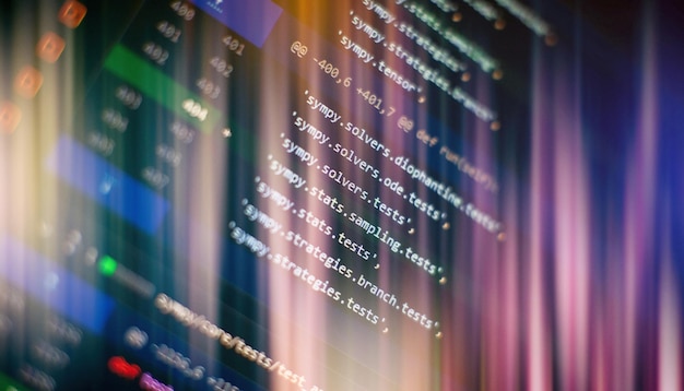 programming code on computer screen software development writing program code on computer