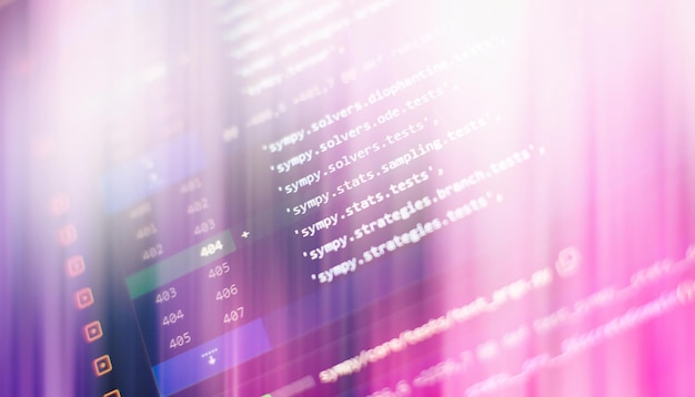 programming code on computer screen software development writing program code on computer