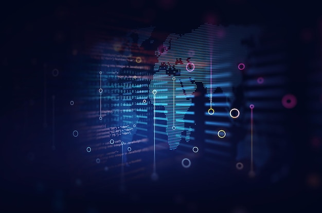 programming code technologysoftware developer and computer scriptanalysing and visualizing data