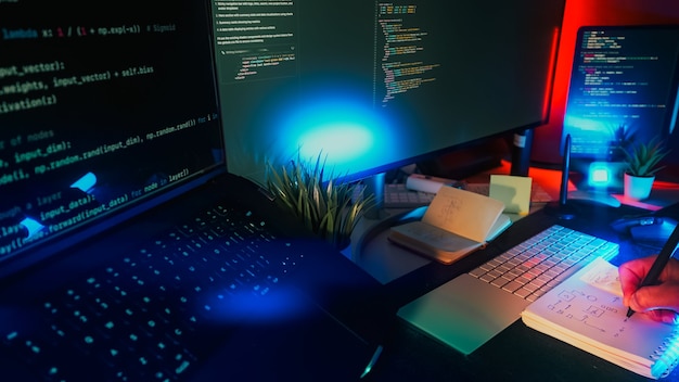 programming workspace computer code developer notes design process