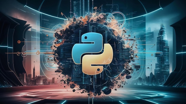 python programming code abstract technology background