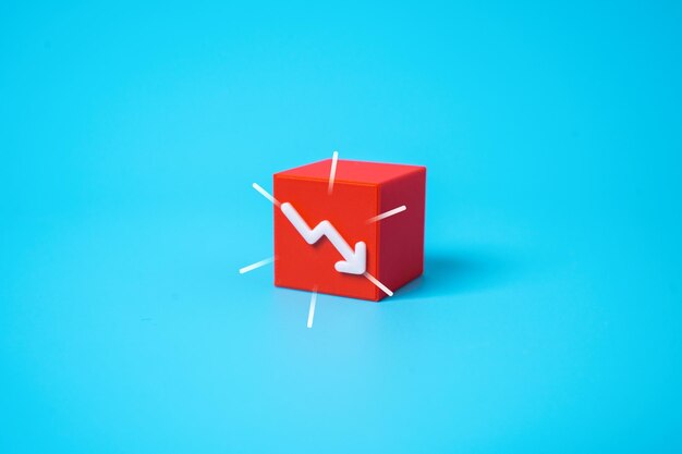 Red arrow down Losses and income decline Decrease in the indicator