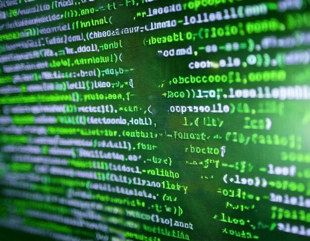 software code on a computer screen illustrating programming coding and software development