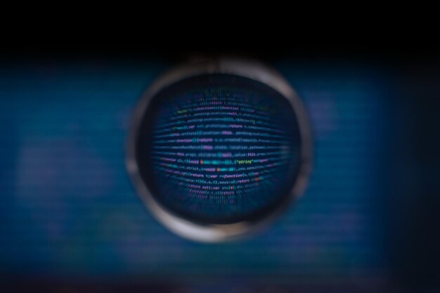 software developer code abstract computer script code code in a glass ball