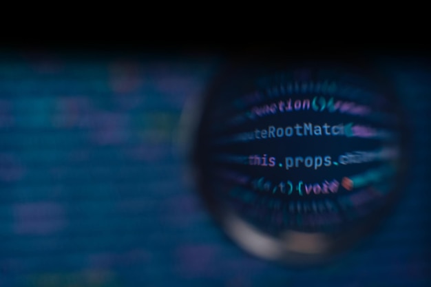 software developer code abstract computer script code code in a glass ball
