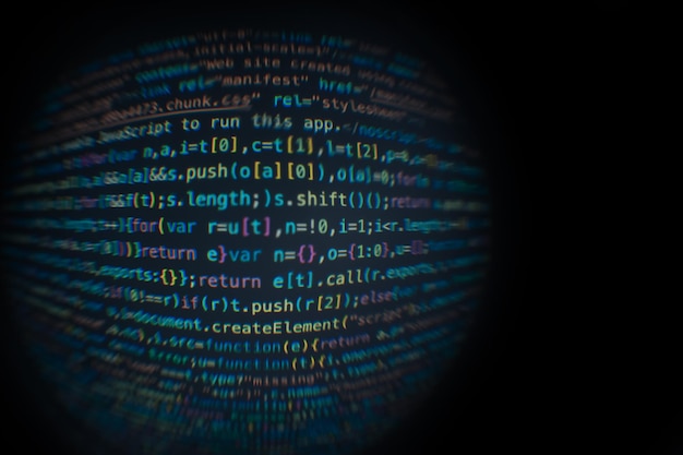 software developer code abstract computer script code software developer code programming screen