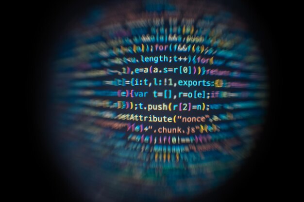 software developer code abstract computer script code software developer code programming screen