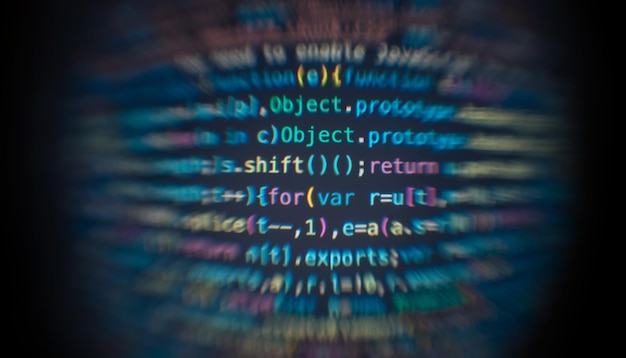 software developer code abstract computer script code software developer code programming screen