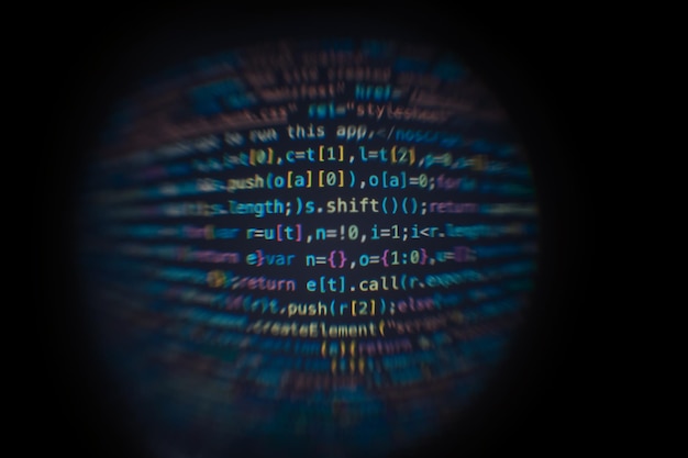 software developer code abstract computer script code software developer code programming screen