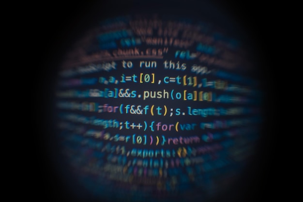 software developer code abstract computer script code software developer code programming screen