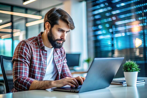 software developer or programmer coding program with laptop data engineering intelligence innovation computer programming development software engineer