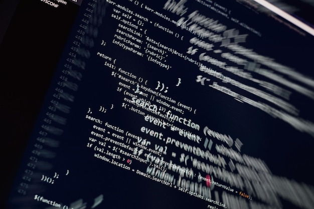 software developer programming code abstract computer script code programming code screen of software developer