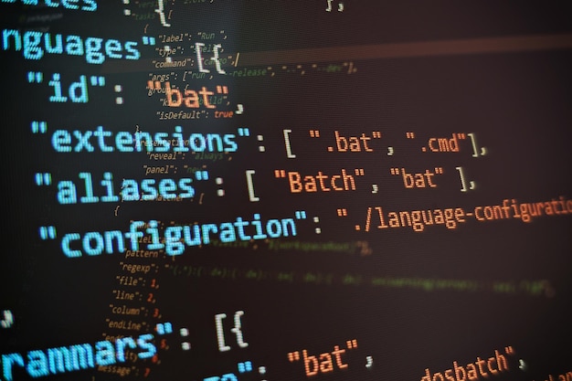 software developer programming code abstract computer script code programming code screen of software developer