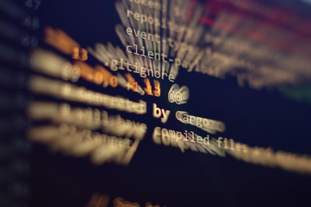 software developer programming code abstract computer script code programming code screen of software developer