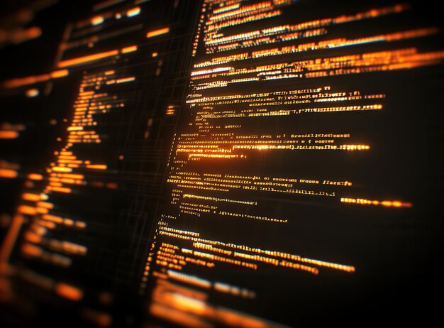 software developers programming code and computer script technology background
