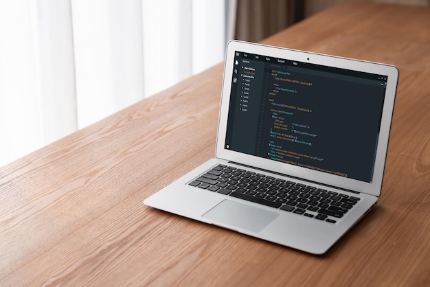 software development programming on computer screen for modish application and program coding