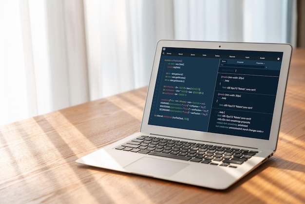 software development programming on computer screen for modish application and program coding