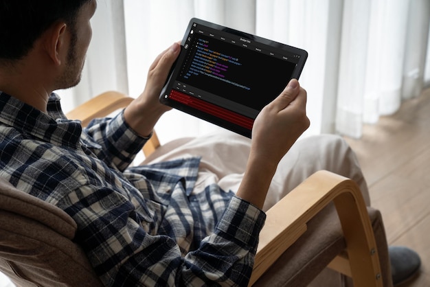 software development programming on computer screen for modish application and program coding