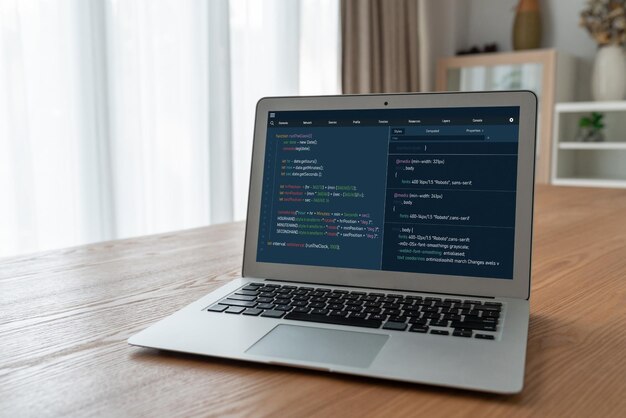 software development programming on computer screen for modish application and program coding