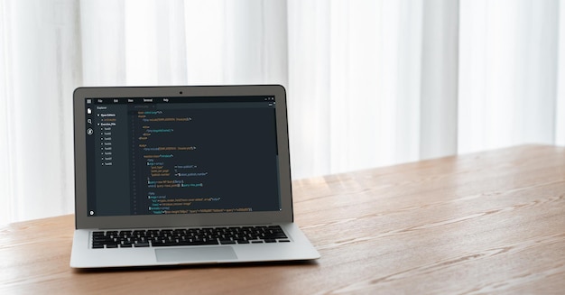 software development programming on computer screen for modish application and program coding