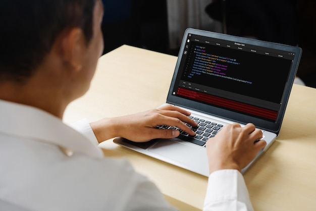 software development programming on computer screen for modish application and program coding