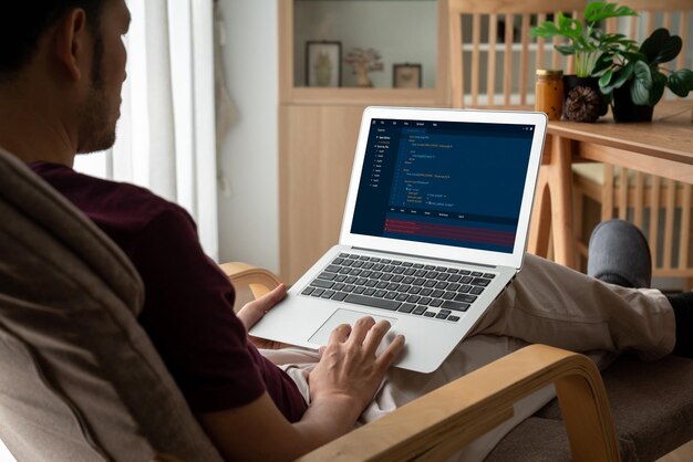 software development programming on computer screen for modish application and program coding