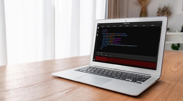 software development programming on computer screen for modish application and program coding