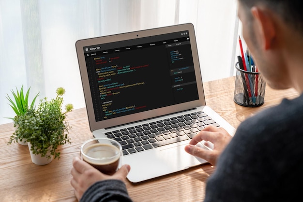 software development programming on computer screen for modish application and program coding
