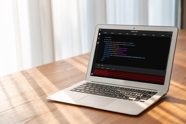 software development programming on computer screen for modish application and program coding