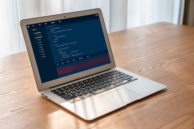 software development programming on computer screen for modish application and program coding