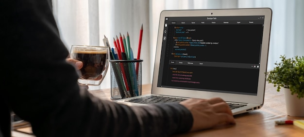 software development programming on computer screen for modish application and program coding