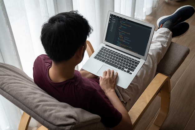software development programming on computer screen for modish application and program coding
