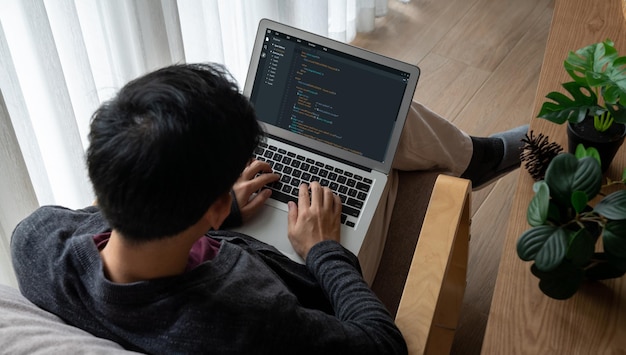 software development programming on computer screen for modish application and program coding