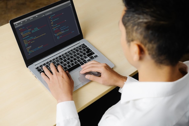 software development programming on computer screen for modish application and program coding