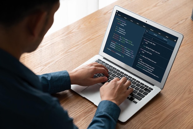 software development programming on computer screen for modish application and program coding