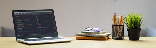software development programming on computer screen for modish application and program coding