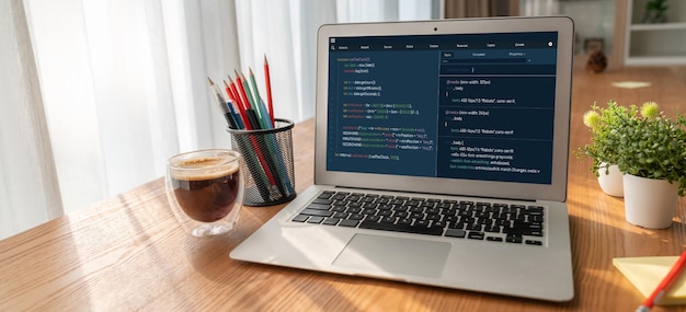 software development programming on computer screen for modish application and program coding
